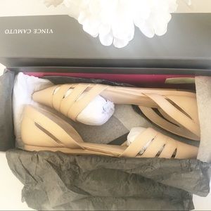 Vince Camuto Halette Flat - Natural Sz-7.5 Leather